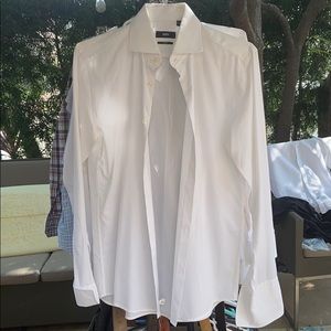 Boss slim fit white dress shirt.